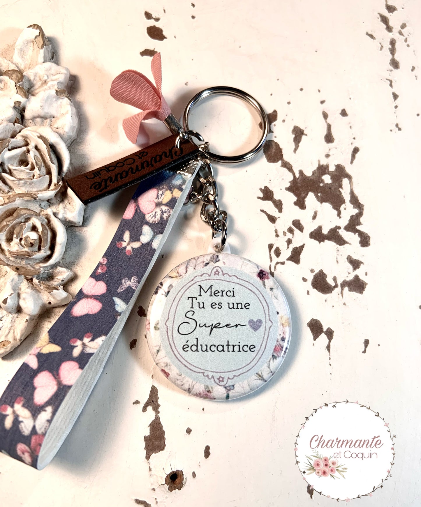 Porte-clés personnalisé cadeau pour éducatrice, remerciement pour éducatrice, création
