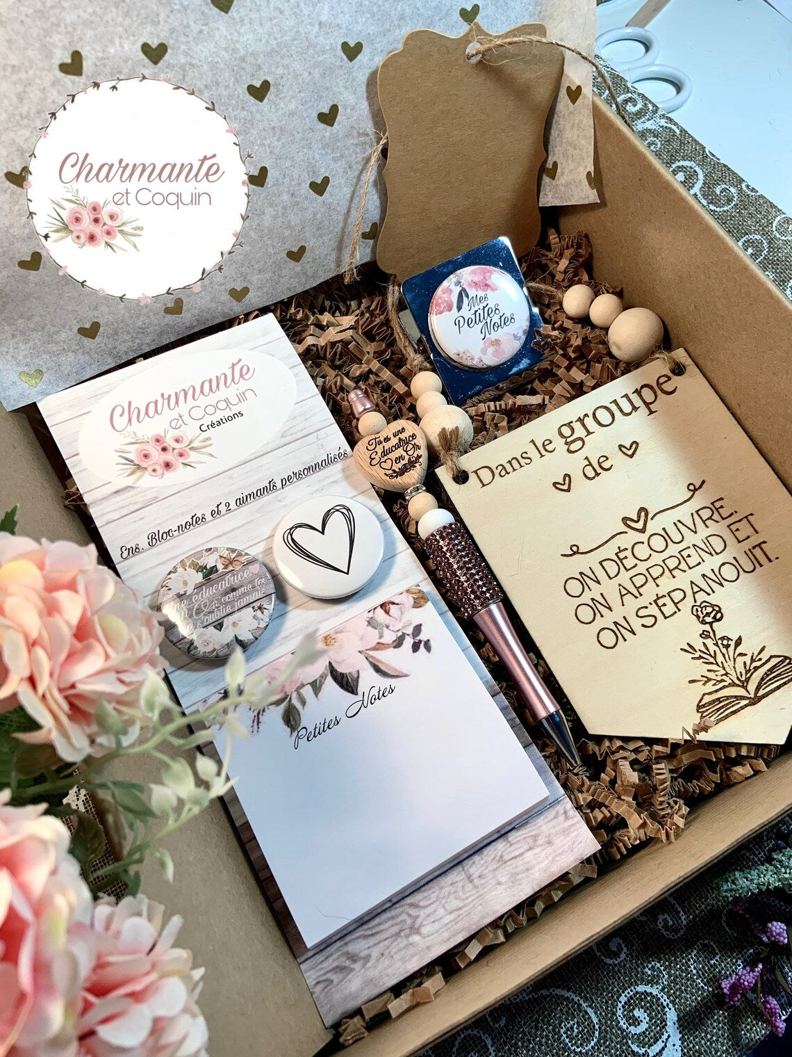 Boîte cadeaux personnalisés cadeaux pour éducatrice , cadeau remerciement éducatrice