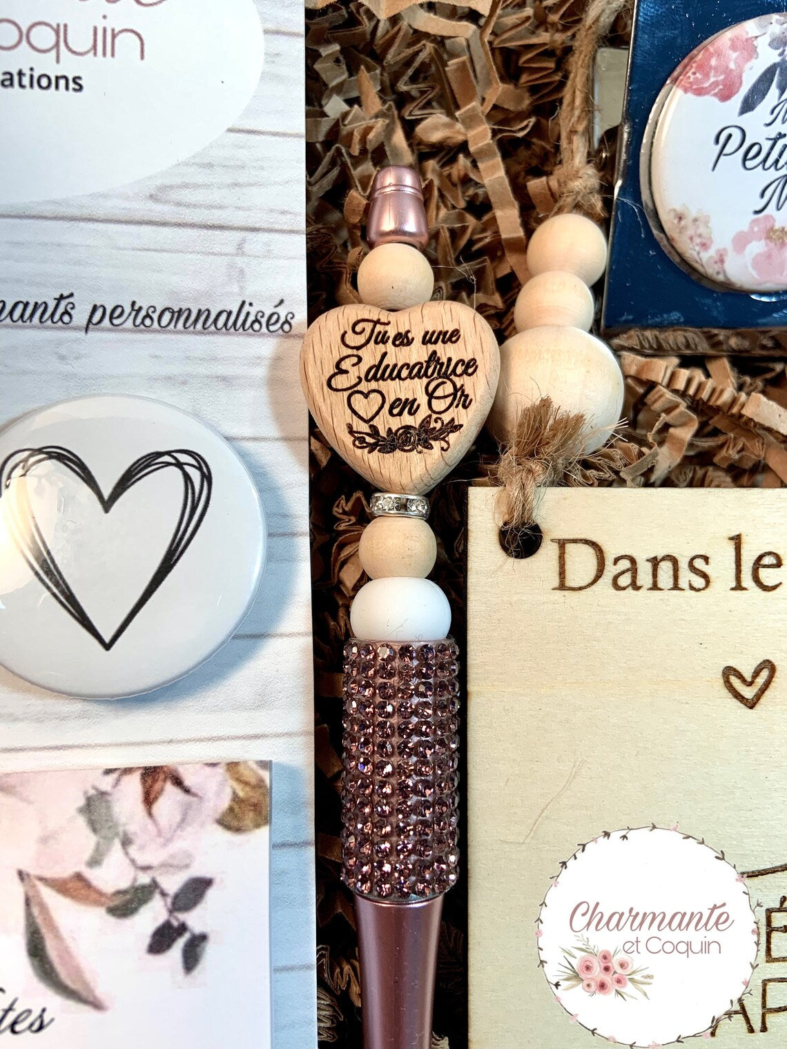 Boîte cadeaux personnalisés cadeaux pour éducatrice , cadeau remerciement éducatrice