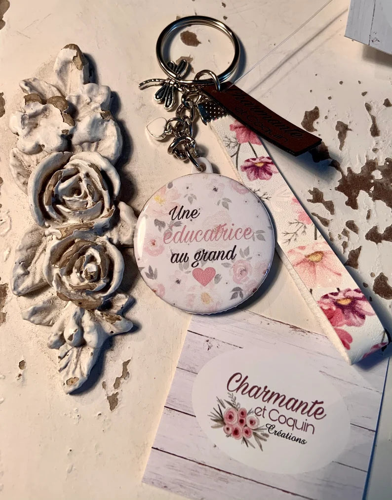Porte clés personnalisé, cadeau pour éducatrice, remerciement