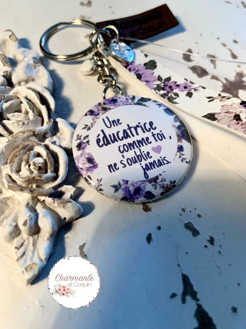 Porte-clés personnalisé cadeau pour éducatrice, remerciement pour éducatrice, création