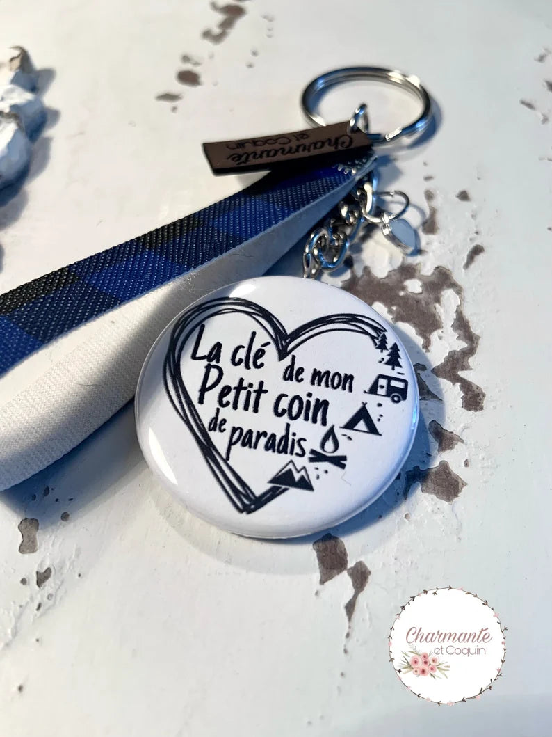 Porte clés personnalisé thème CAMPING