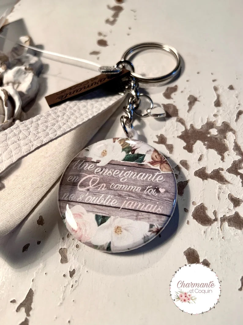 Porte clés personnalisé remerciements pour enseignante, cadeau pour enseignante