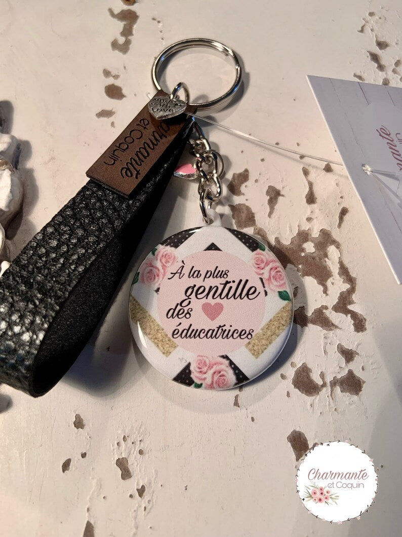 Porte clés personnalisé cadeau pour éducatrice, cadeau remerciement