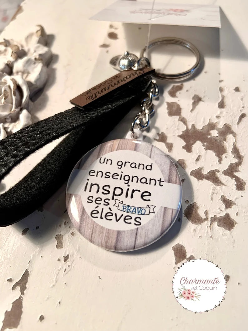 Porte clés personnalisé pour enseignant, cadeau remerciement enseignant
