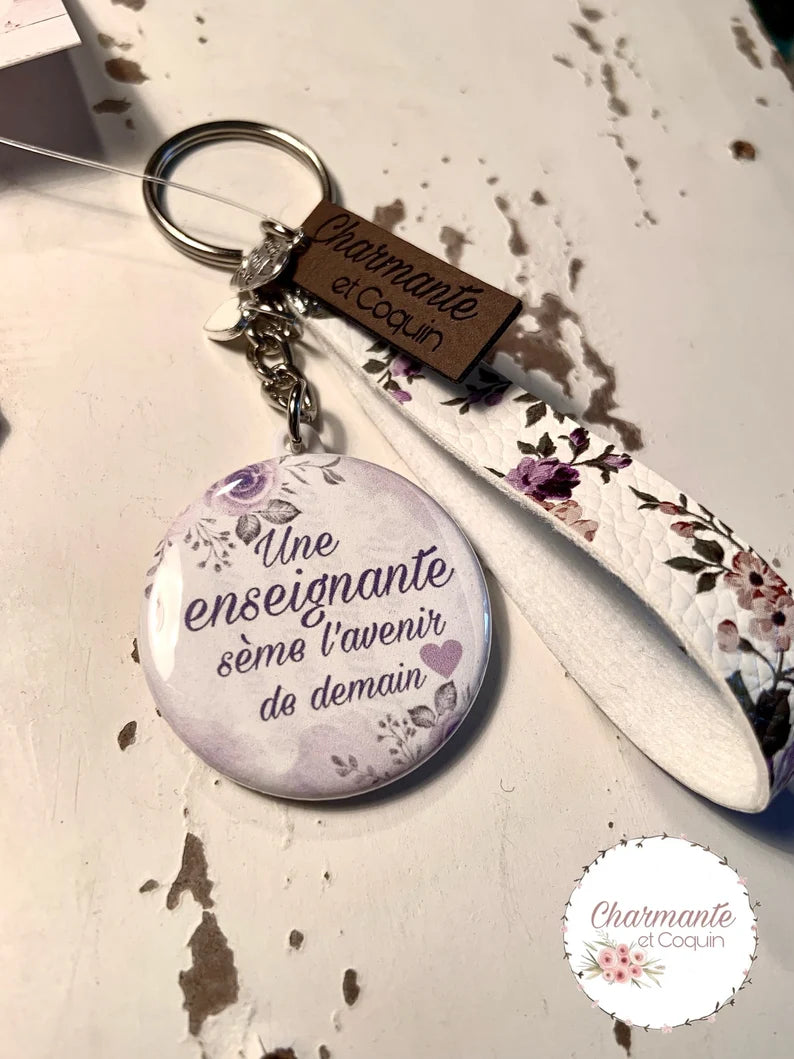 Porte clés personnalisé cadeau pour enseignante, cadeau remerciement professeur
