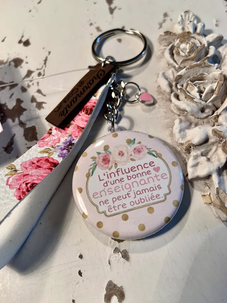 Porte clés personnalisé cadeau pour enseignante, cadeau remerciement professeur