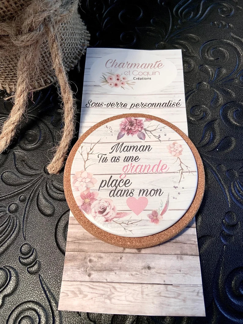 Sous verre personnalisé cadeau pour votre maman adorée