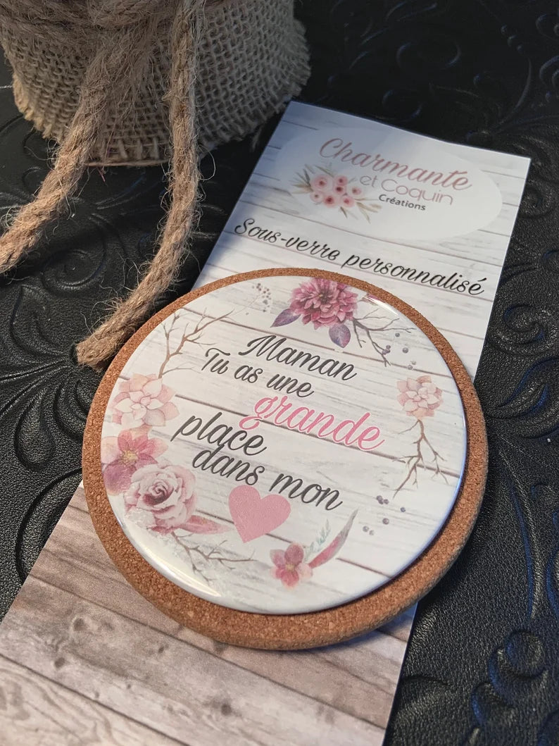 Sous verre personnalisé cadeau pour votre maman adorée