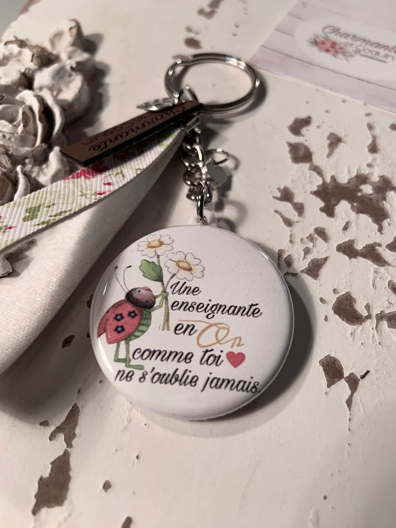 Porte clés personnalisé pour enseignante, cadeau de remerciement