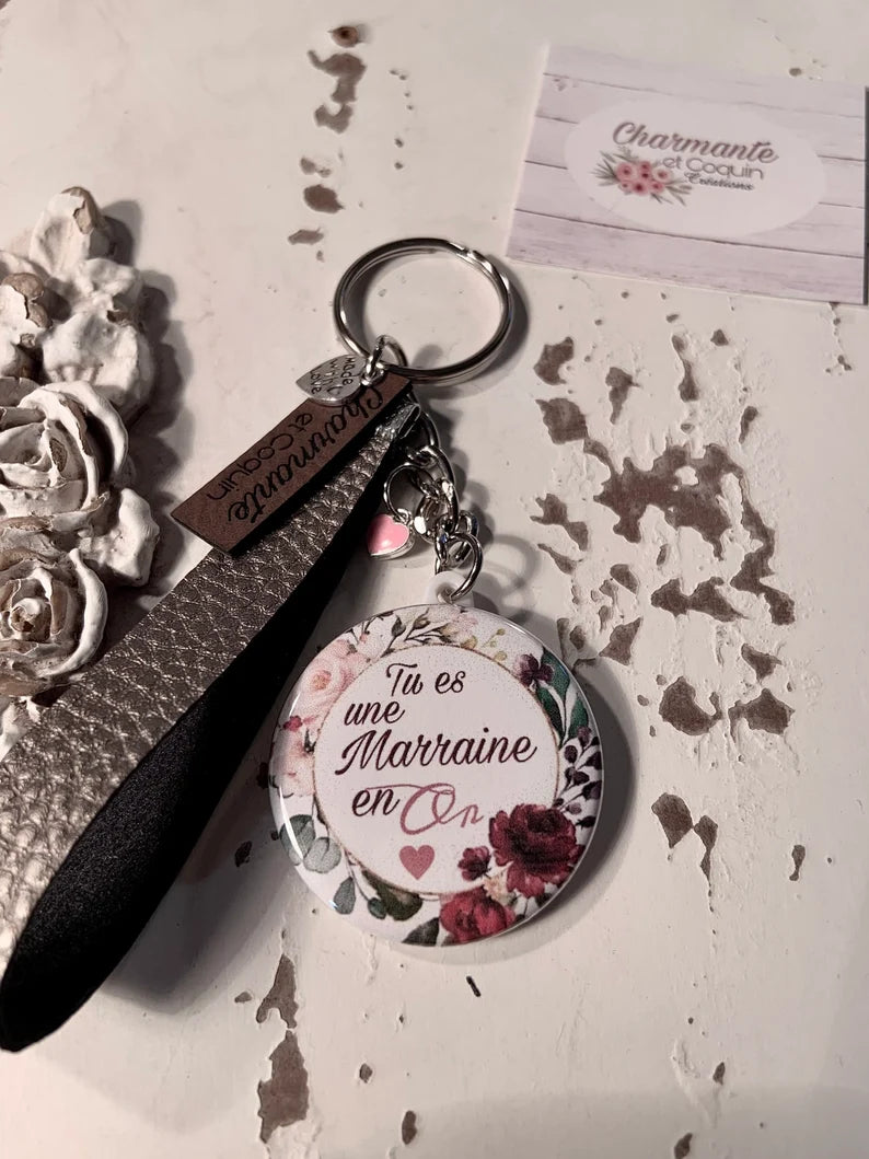 Porte clés demande marraine