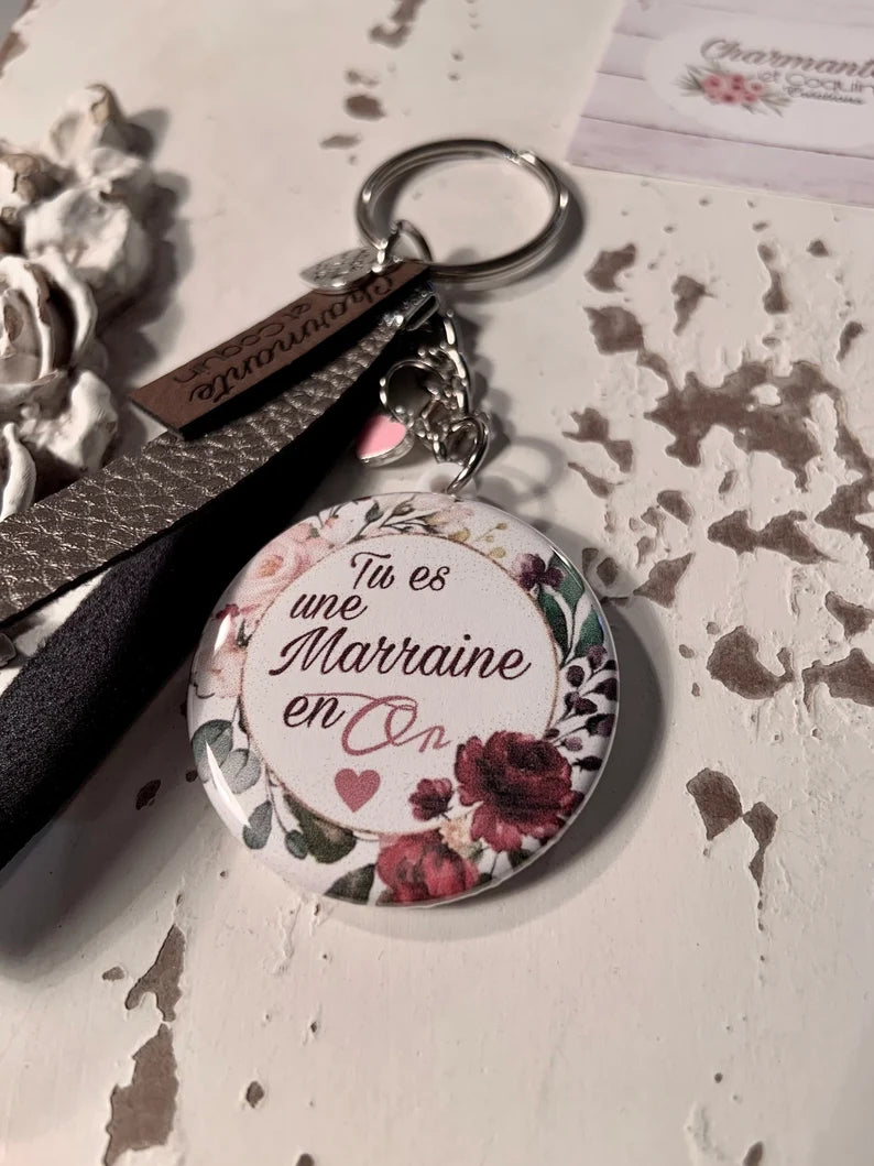 Porte clés demande marraine