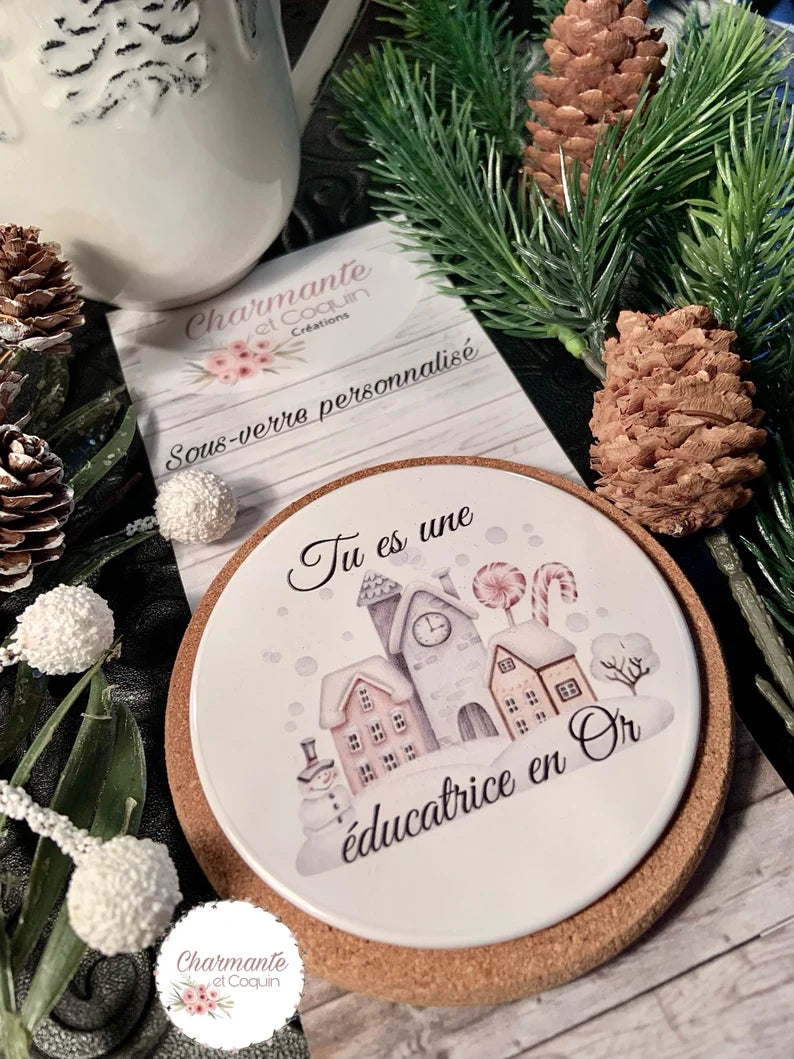 Sous verre personnalisé avec magnifique citation, cadeau pour éducatrice, cadeau remerciement