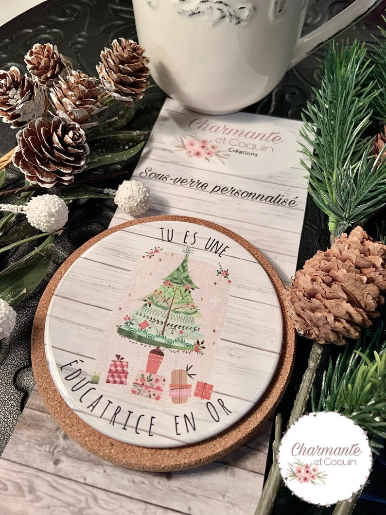Sous verre personnalisé avec magnifique citation, cadeau pour éducatrice, cadeau remerciement