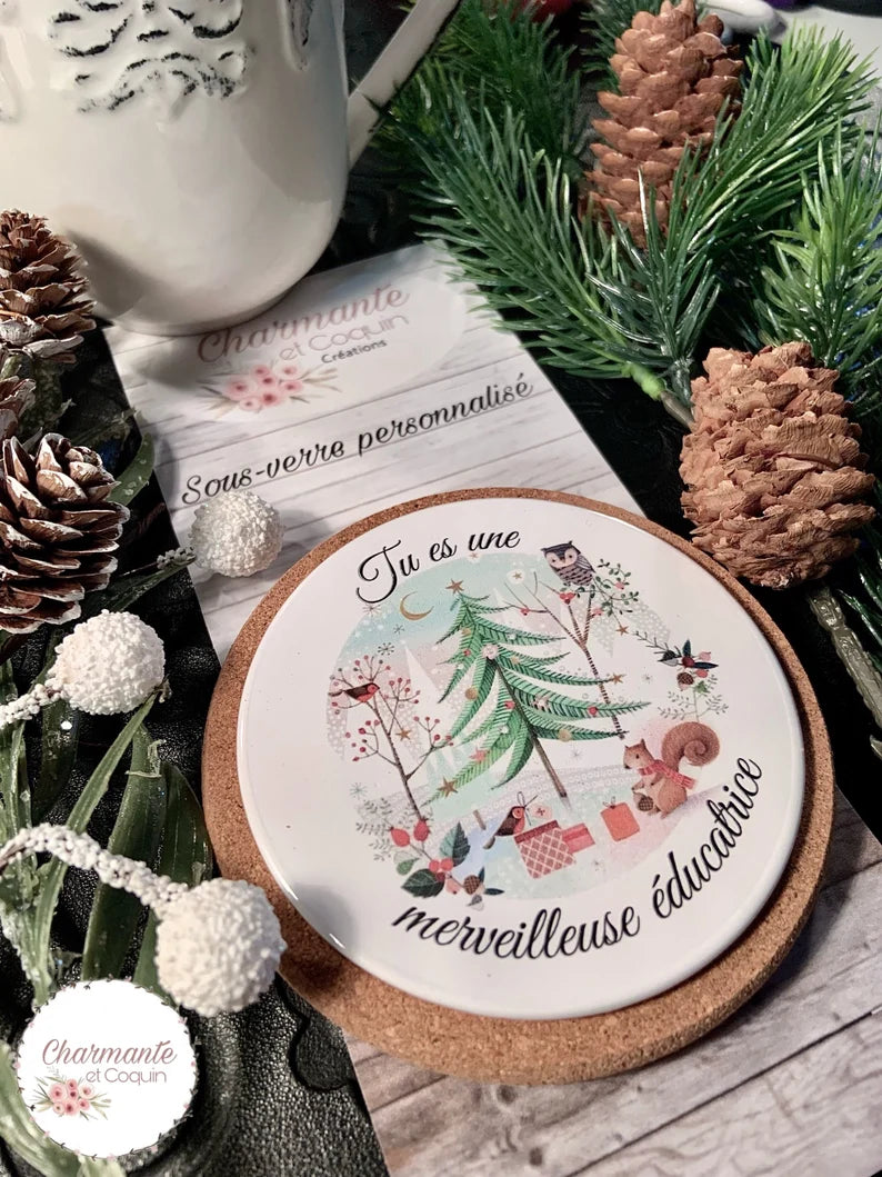 Sous verre personnalisé avec magnifique citation, cadeau pour éducatrice, cadeau de remerciementd