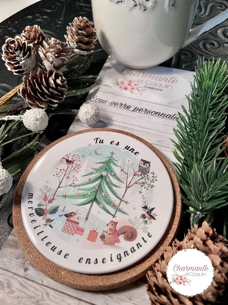 Sous verre personnalisé avec magnifique citation, cadeau pour enseignante, cadeau de remerciement