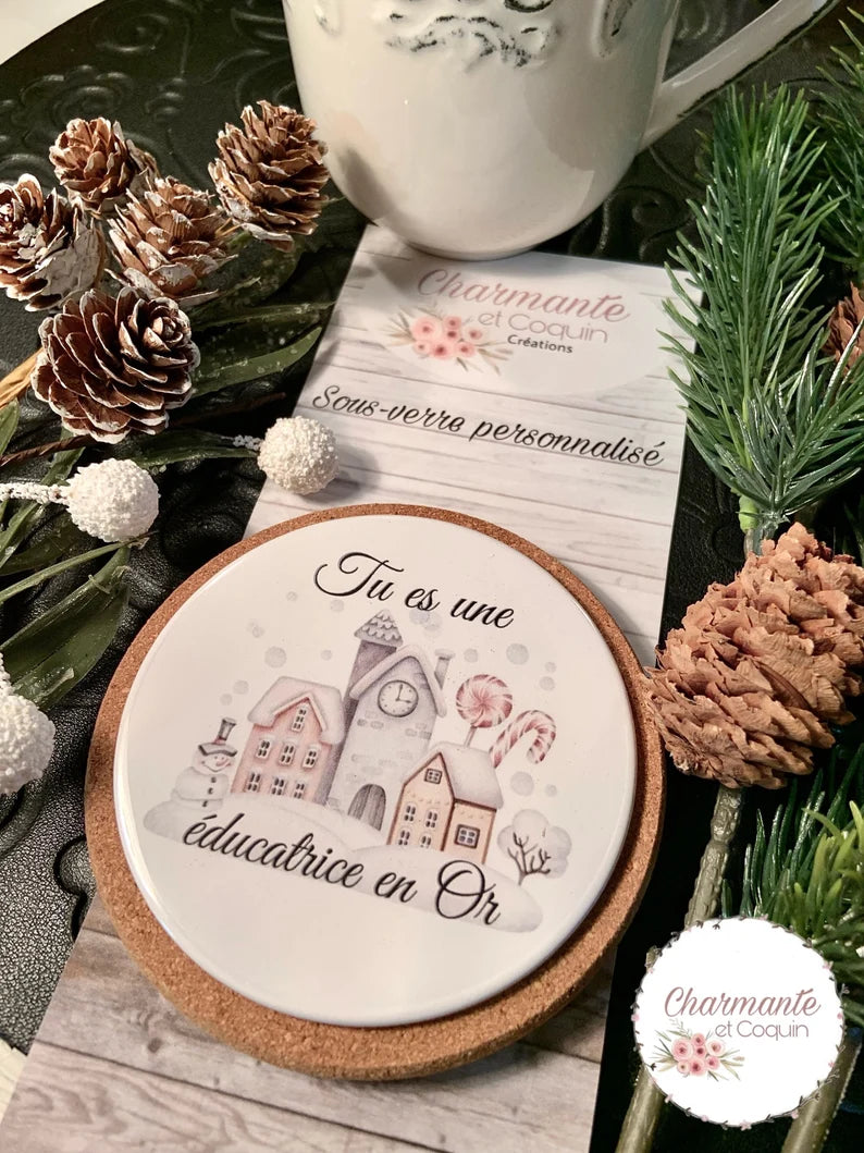 Sous verre personnalisé avec magnifique citation, cadeau pour éducatrice, cadeau remerciement