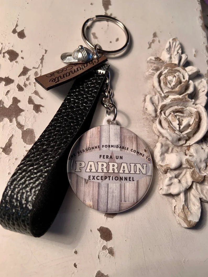 Porte clés personnalisé, cadeau demande parrain, surprise pour parrain