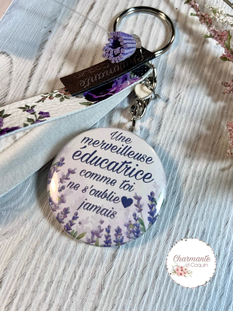 Porte clés personnalisé cadeau pour éducatrice ,cadeau remerciement éducatrice
