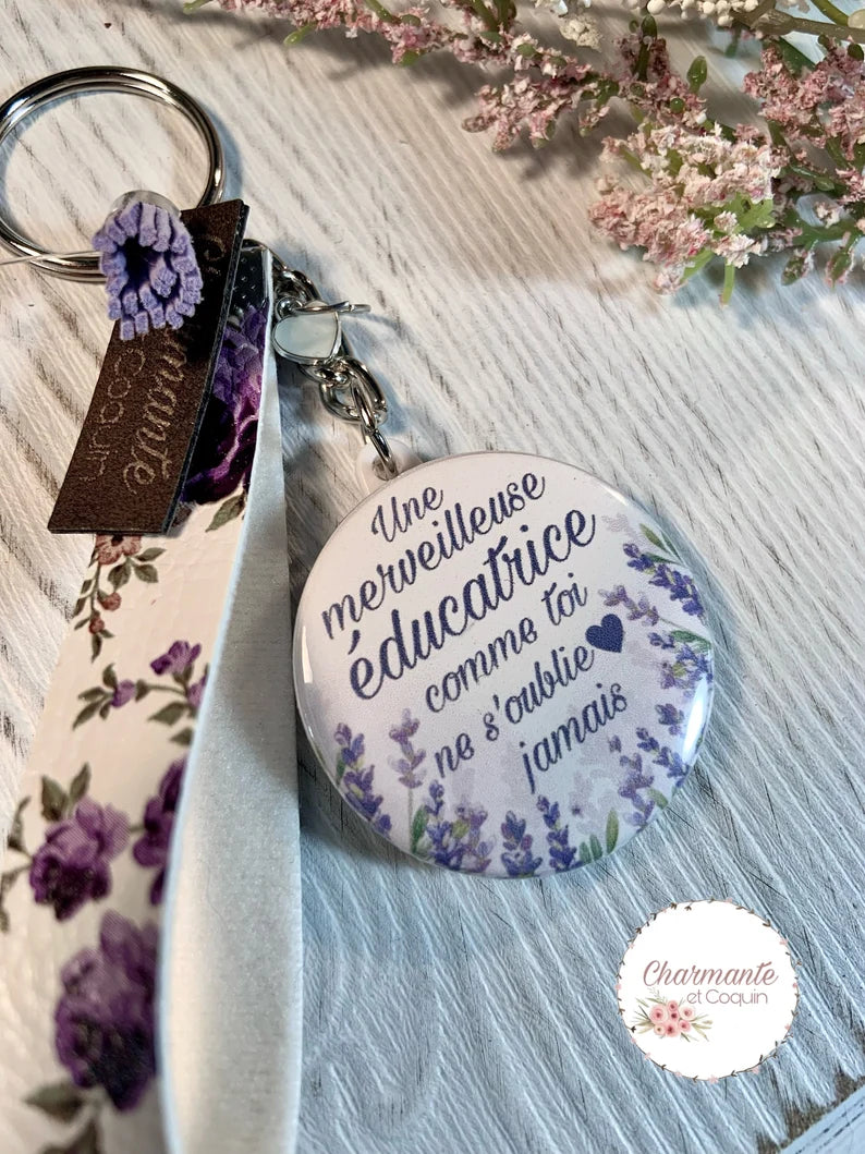 Porte clés personnalisé cadeau pour éducatrice ,cadeau remerciement éducatrice