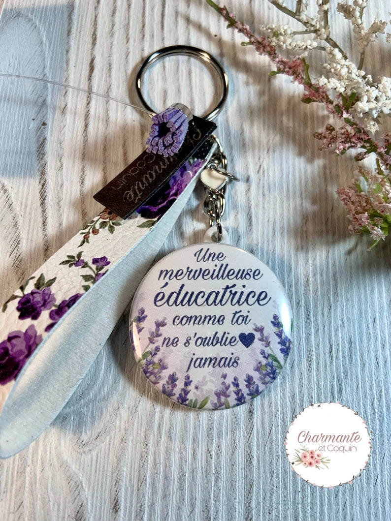 Porte clés personnalisé cadeau pour éducatrice ,cadeau remerciement éducatrice