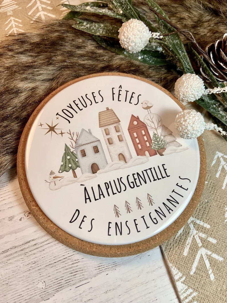 Sous verre personnalisé avec magnifique citation, cadeau pour enseignante, cadeau de remerciement