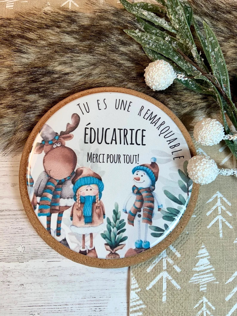 Sous verre personnalisé avec magnifique citation, cadeau pour éducatrice, cadeau de remerciement