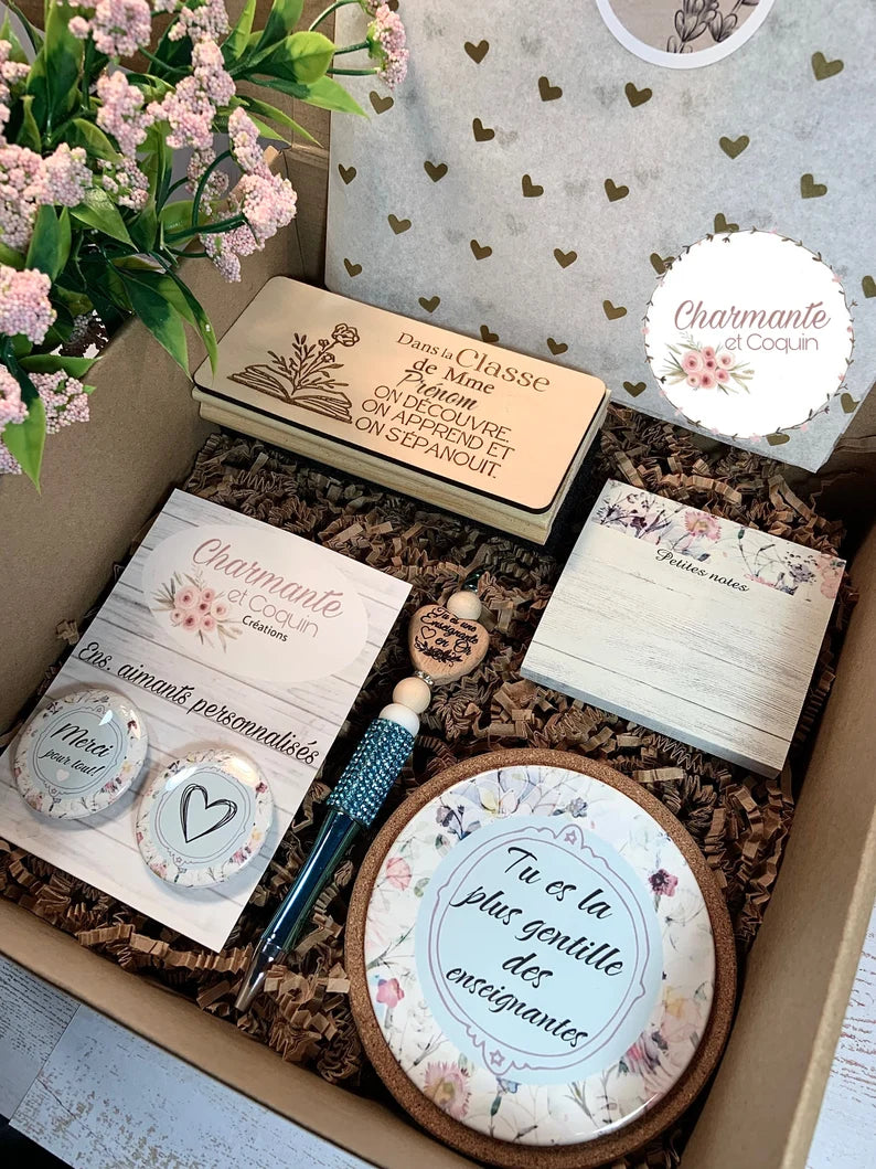 Boîte cadeaux personnalisés cadeaux pour enseignante, cadeau remerciement professeur