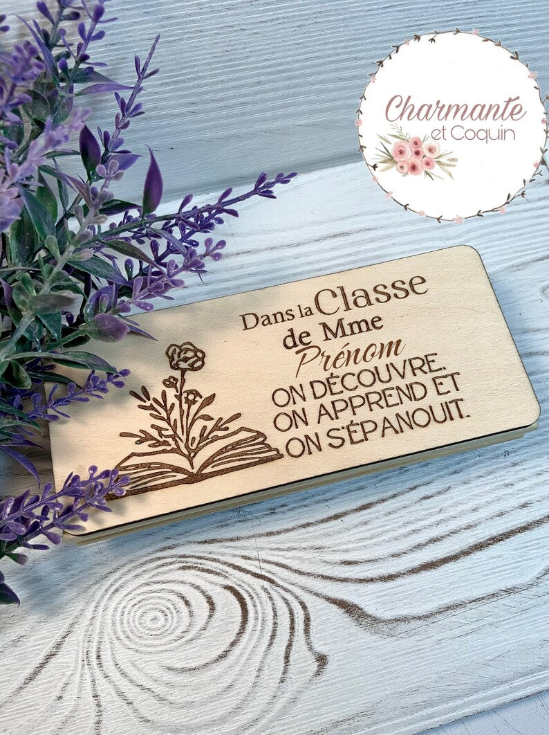 Brosse en bois à tableau blanc , tableau noir ou autres surfaces effaçables , cadeau enseignante, cadeau remerciement professeur