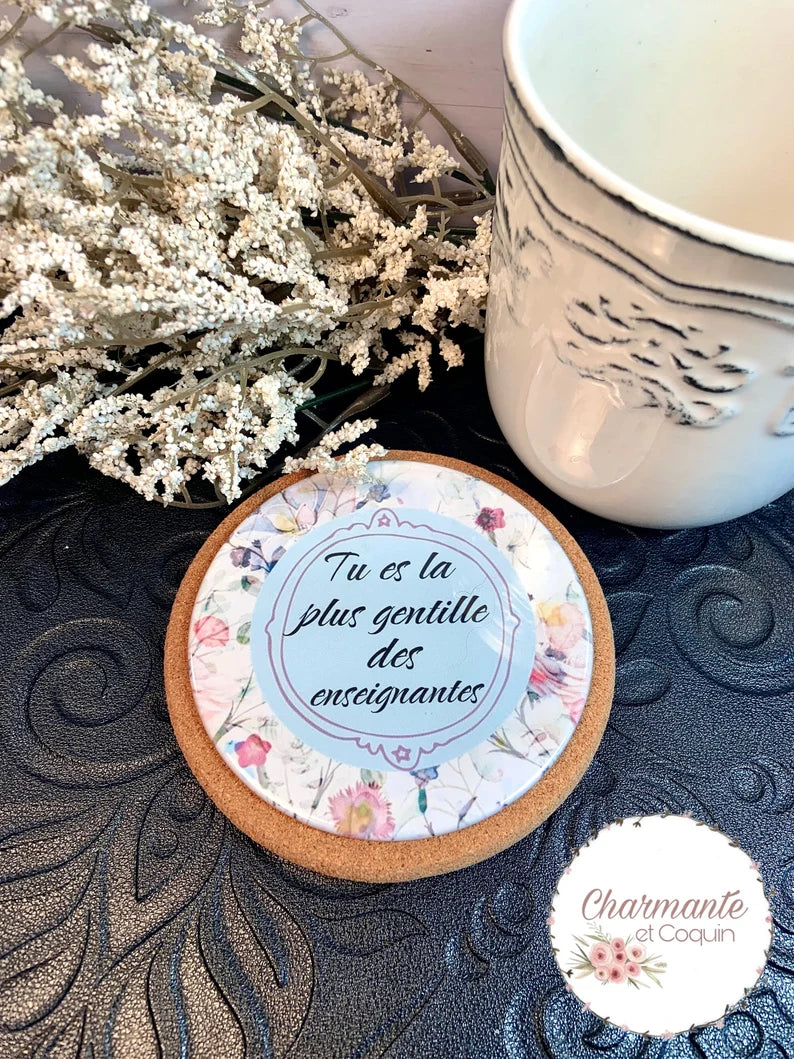 Sous-verre personnalisé cadeau pour enseignante. Cadeau professeur, cadeau remerciement