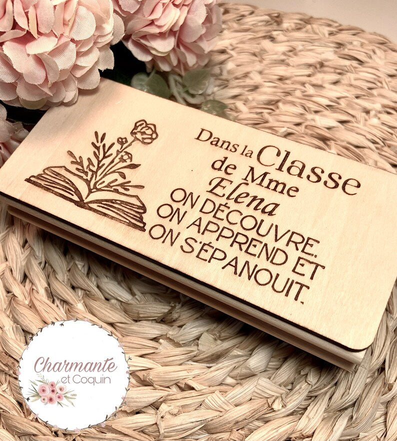 Brosse en bois à tableau blanc , tableau noir ou autres surfaces effaçables , cadeau enseignante, cadeau remerciement professeur