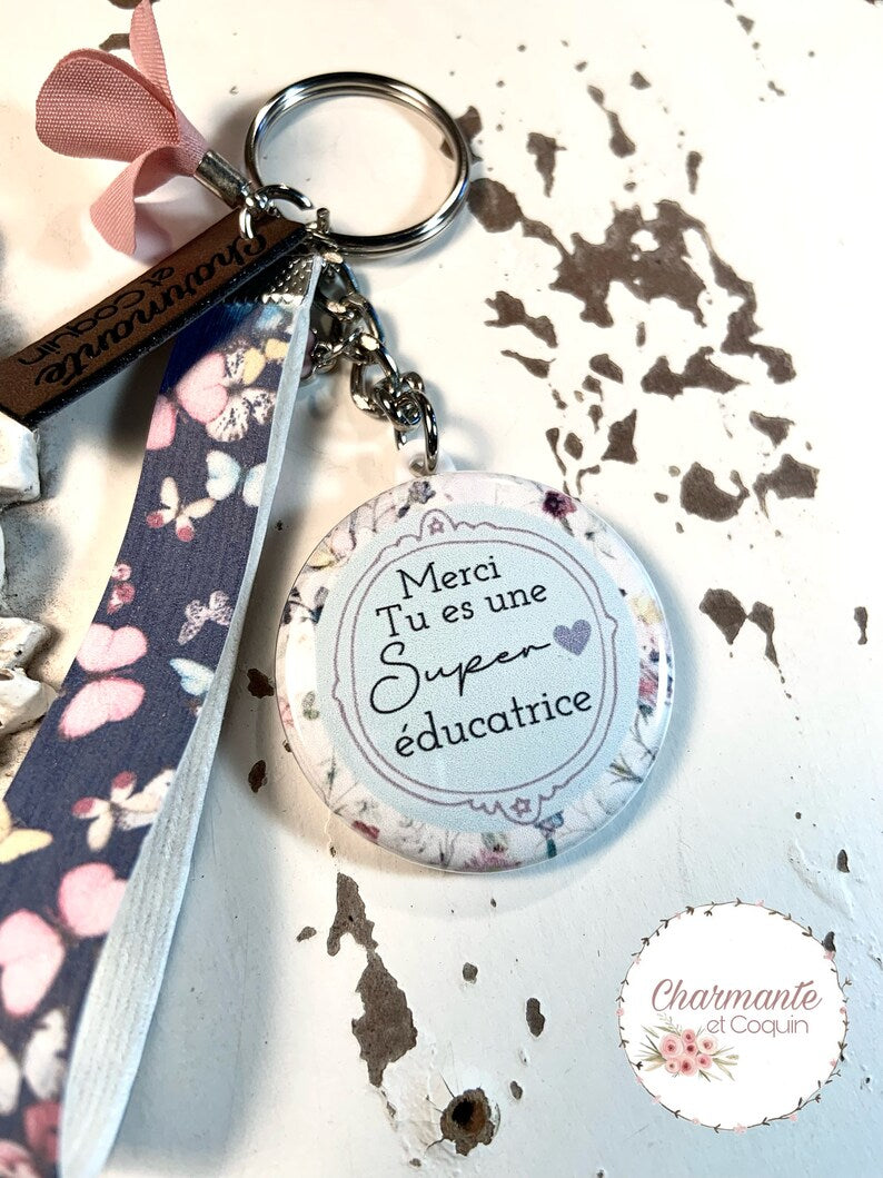 Porte-clés personnalisé cadeau pour éducatrice, remerciement pour éducatrice, création