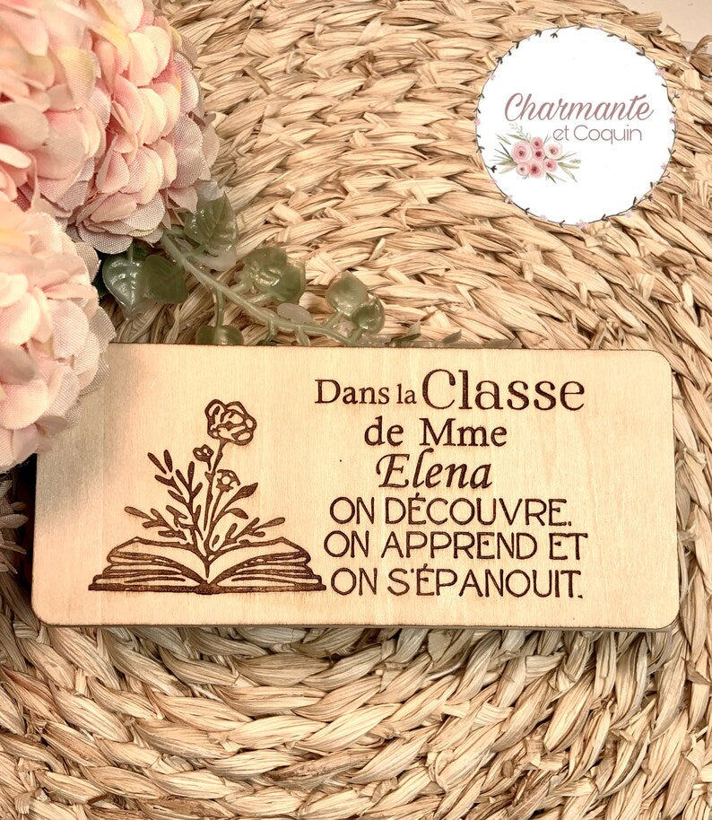 Brosse en bois à tableau blanc , tableau noir ou autres surfaces effaçables , cadeau enseignante, cadeau remerciement professeur