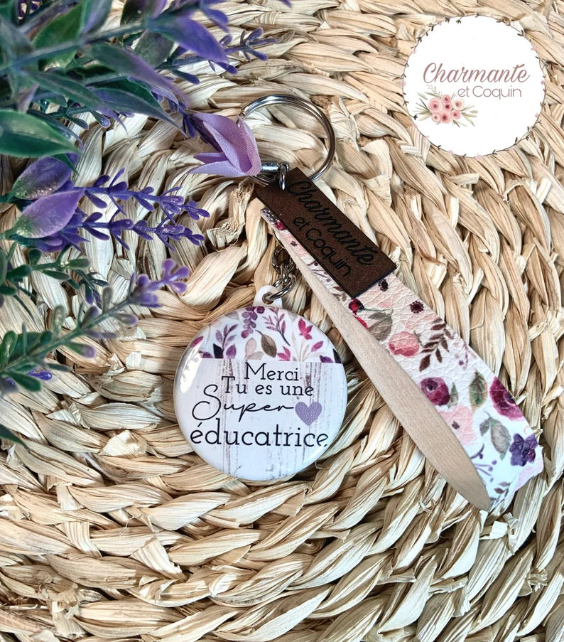 Porte clés personnalisé cadeau pour éducatrice ,cadeau remerciement éducatrice