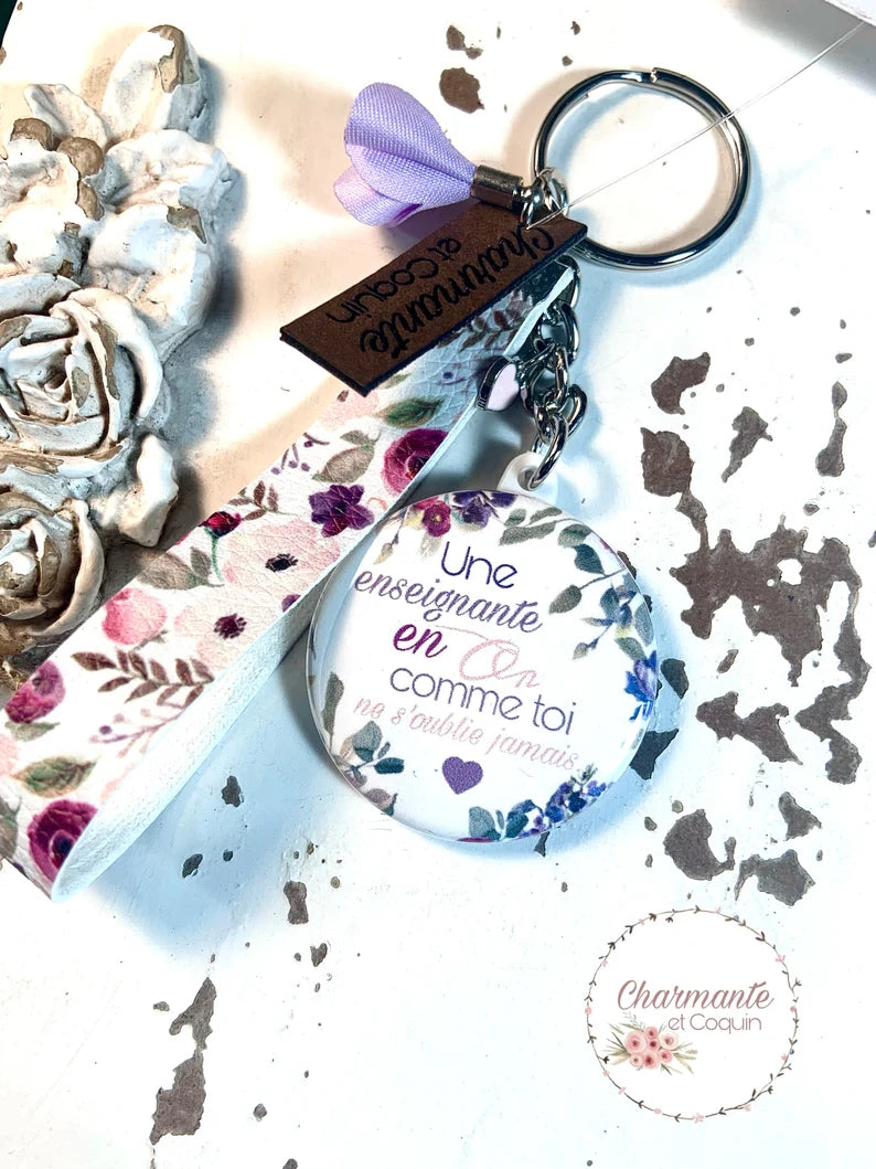 Porte clés pour enseignante, cadeau remerciement enseignante