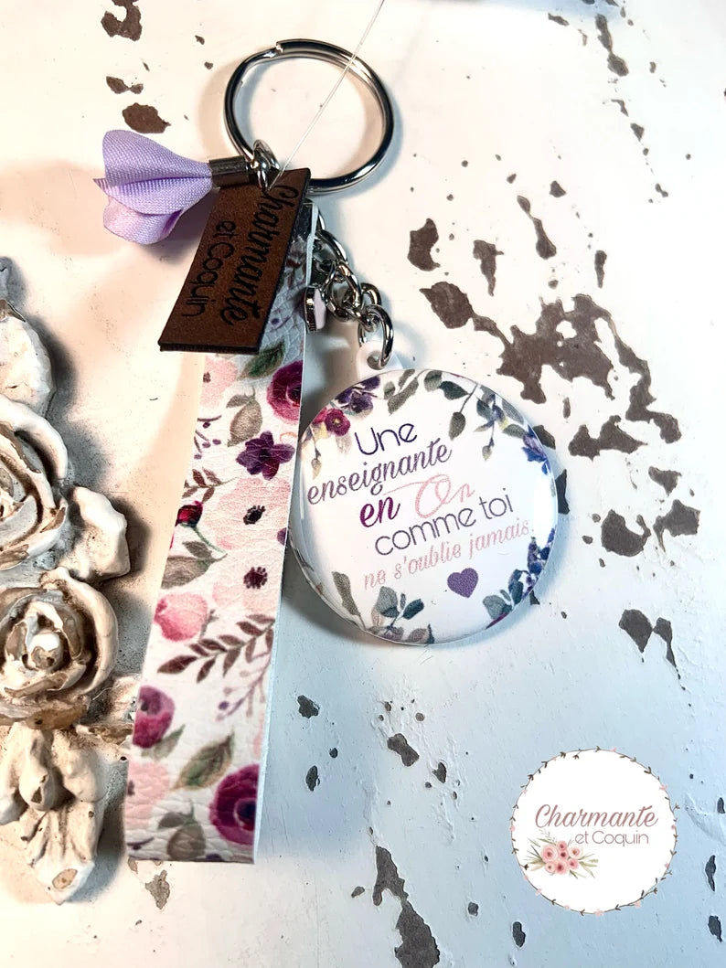 Porte clés pour enseignante, cadeau remerciement enseignante