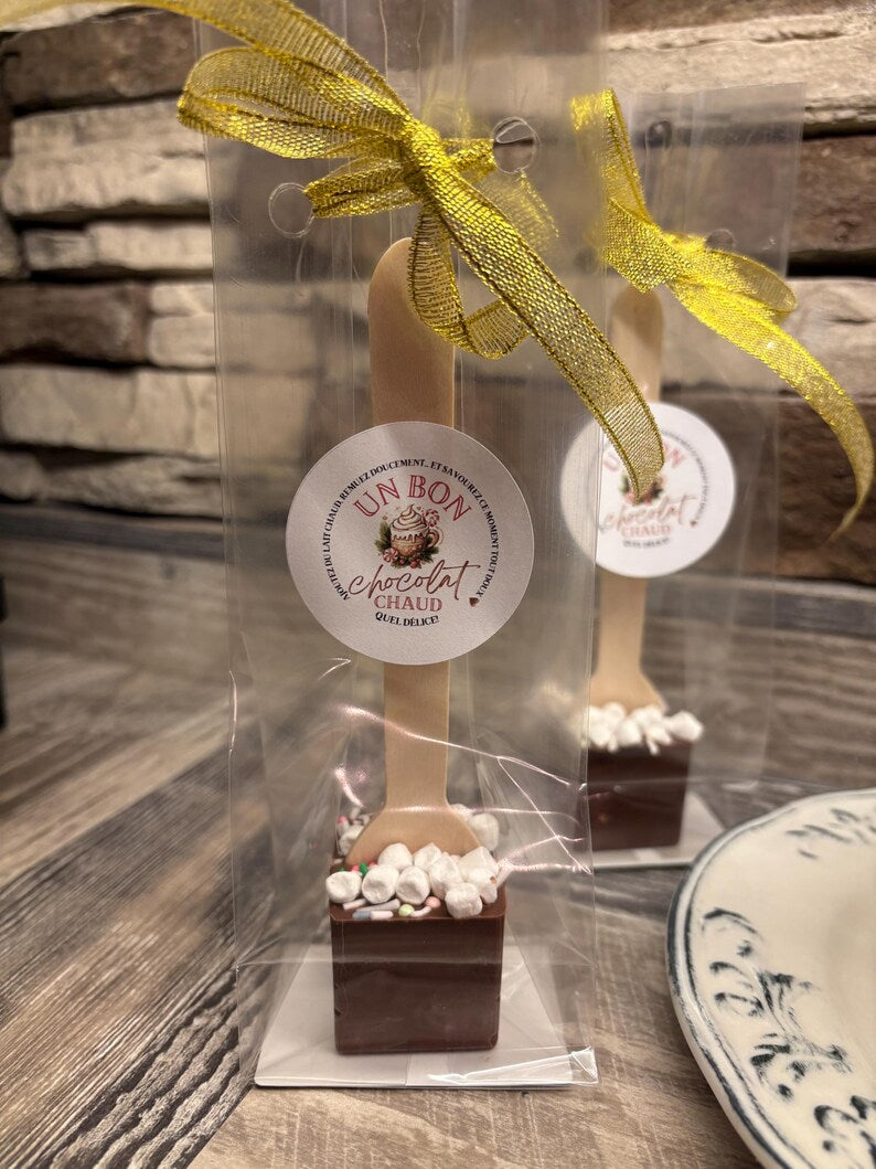 Boîte cadeaux de Noël tasse personnalisée et cuillère chocolat chaud .Coffret cadeau