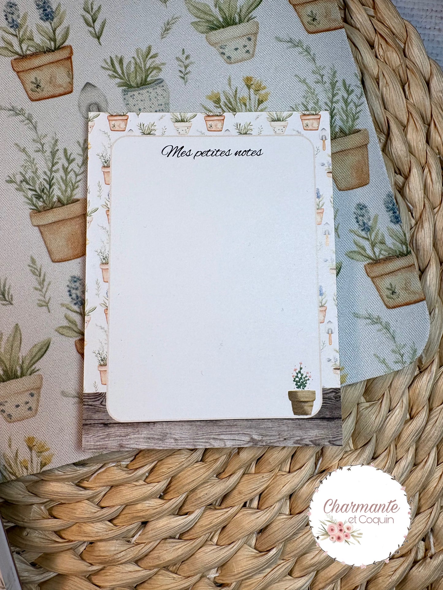 Ensemble de planification hebdomadaire avec motifs aquarelle pots de fleurs