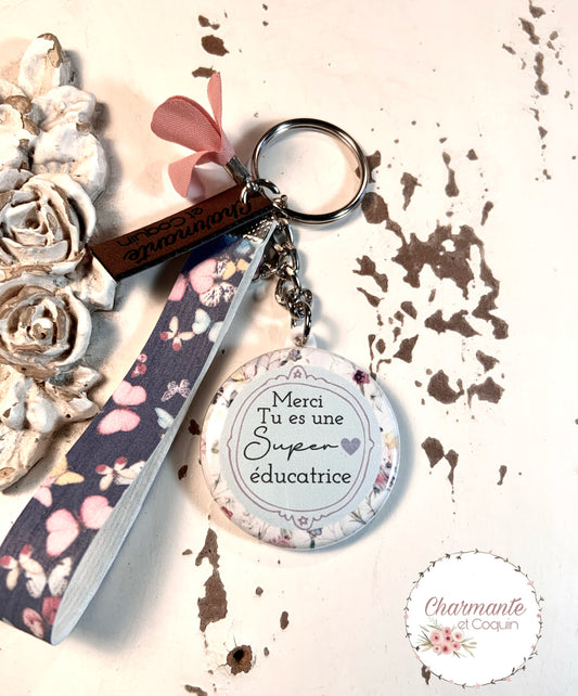 Porte-clés personnalisé cadeau pour éducatrice, remerciement pour éducatrice, création