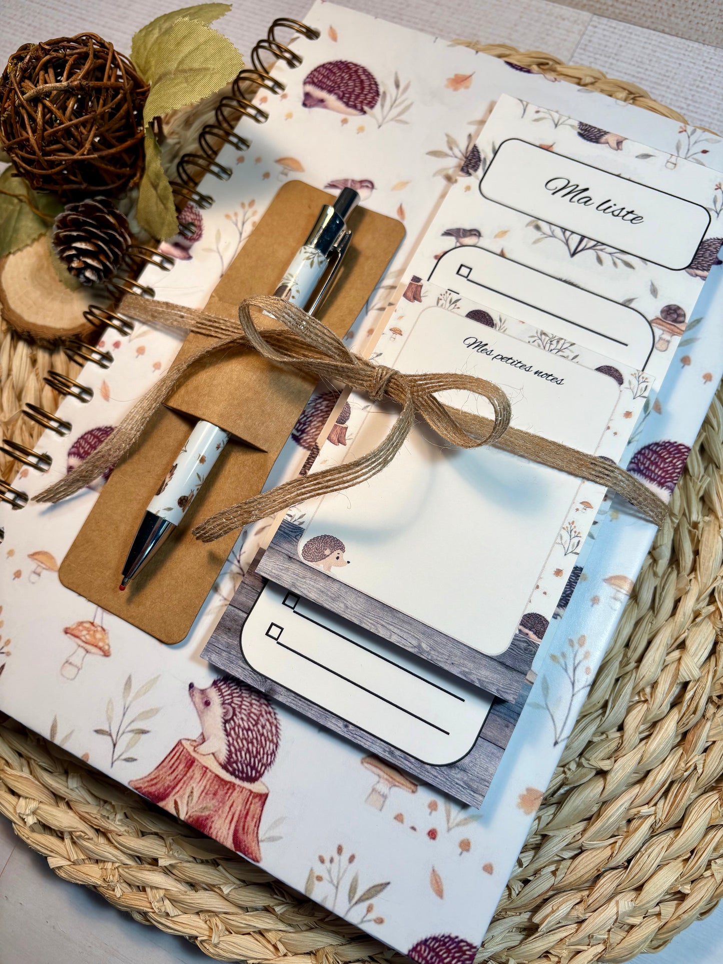 Ensemble de notes assortie sur le thème petits hérissons .