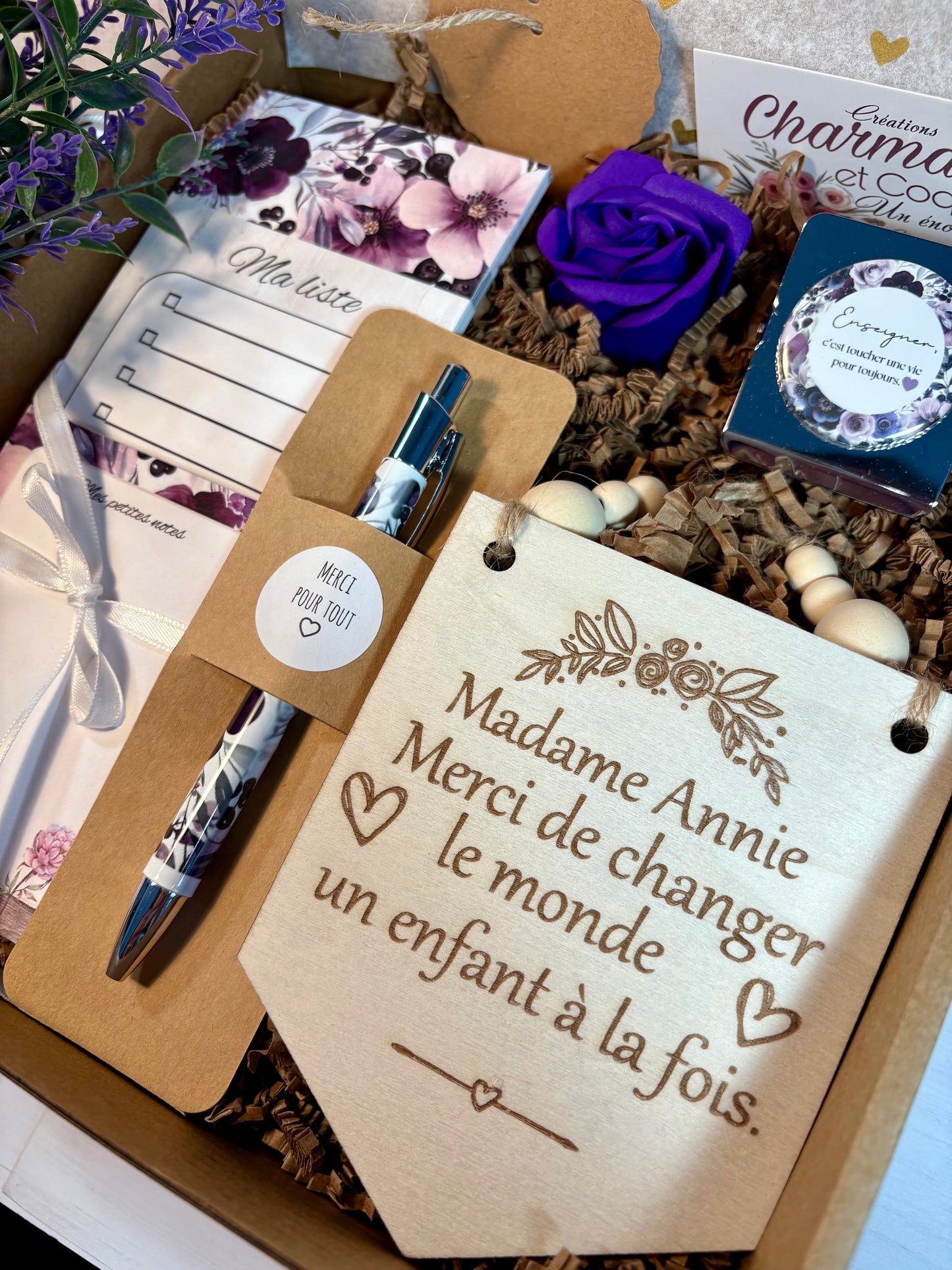 Boîte cadeau pour enseignante ,cadeau remerciement professeur.