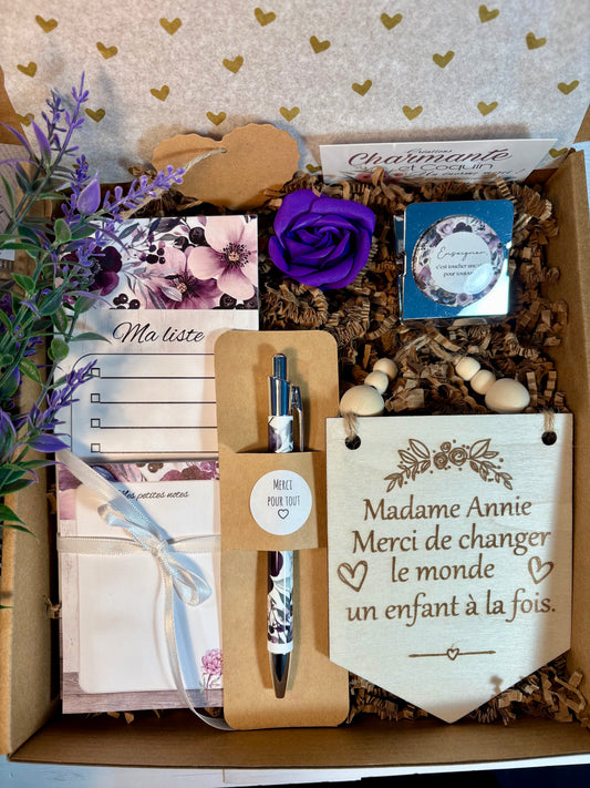 Boîte cadeau pour enseignante ,cadeau remerciement professeur.