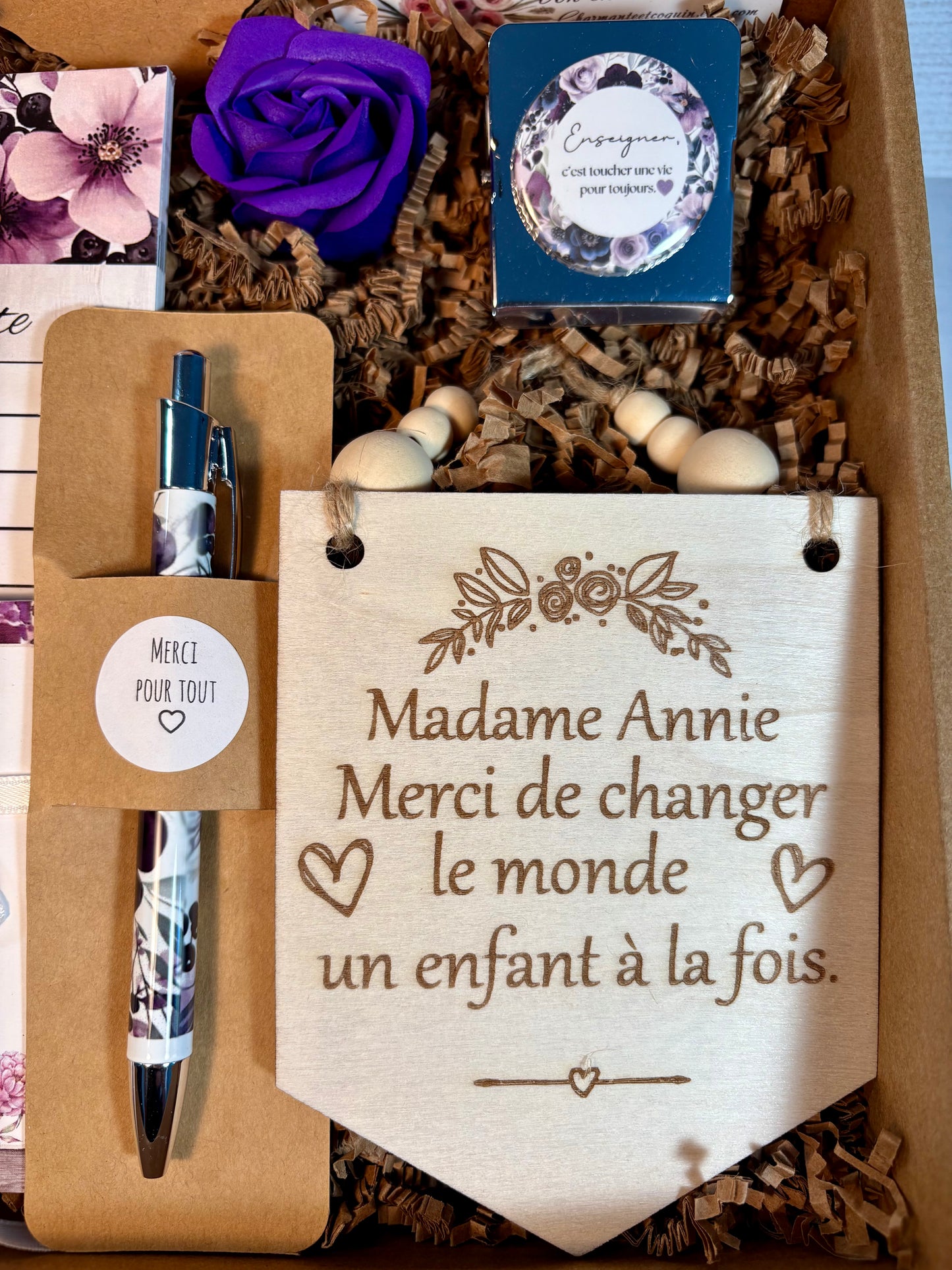 Boîte cadeau pour enseignante ,cadeau remerciement professeur.