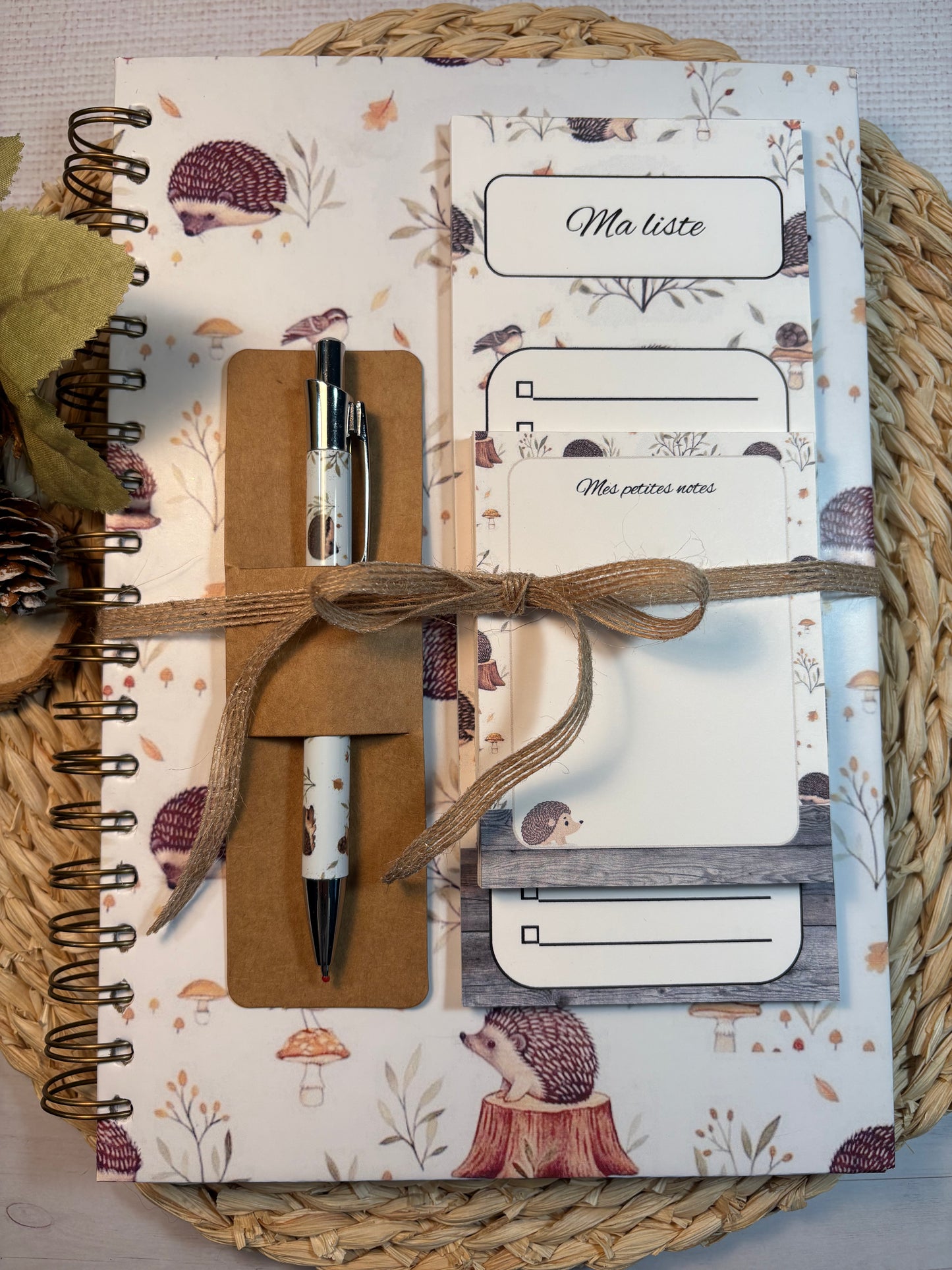 Ensemble de notes assortie sur le thème petits hérissons .