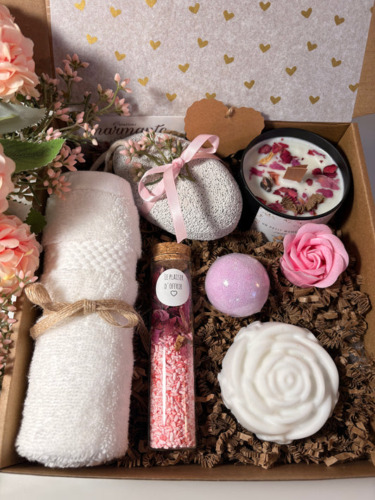 Charmante boîte cadeaux bain détente moment doux et relaxant