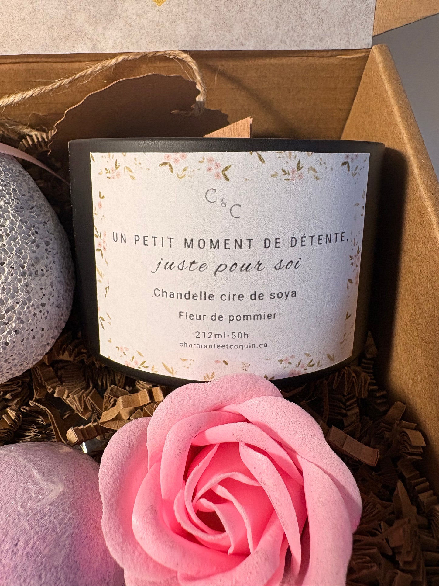 Charmante boîte cadeaux bain détente moment doux et relaxant