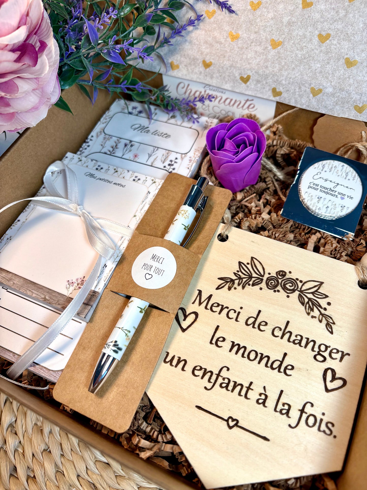 Boîte cadeau pour enseignante ,cadeau remerciement professeur.