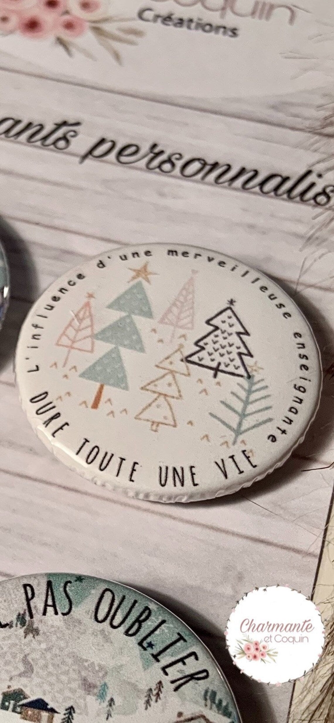 Ensemble de 4 aimants personnalisés , cadeau pour enseignantes.