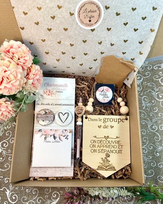 Boîte cadeaux personnalisés cadeaux pour éducatrice , cadeau remerciement éducatrice