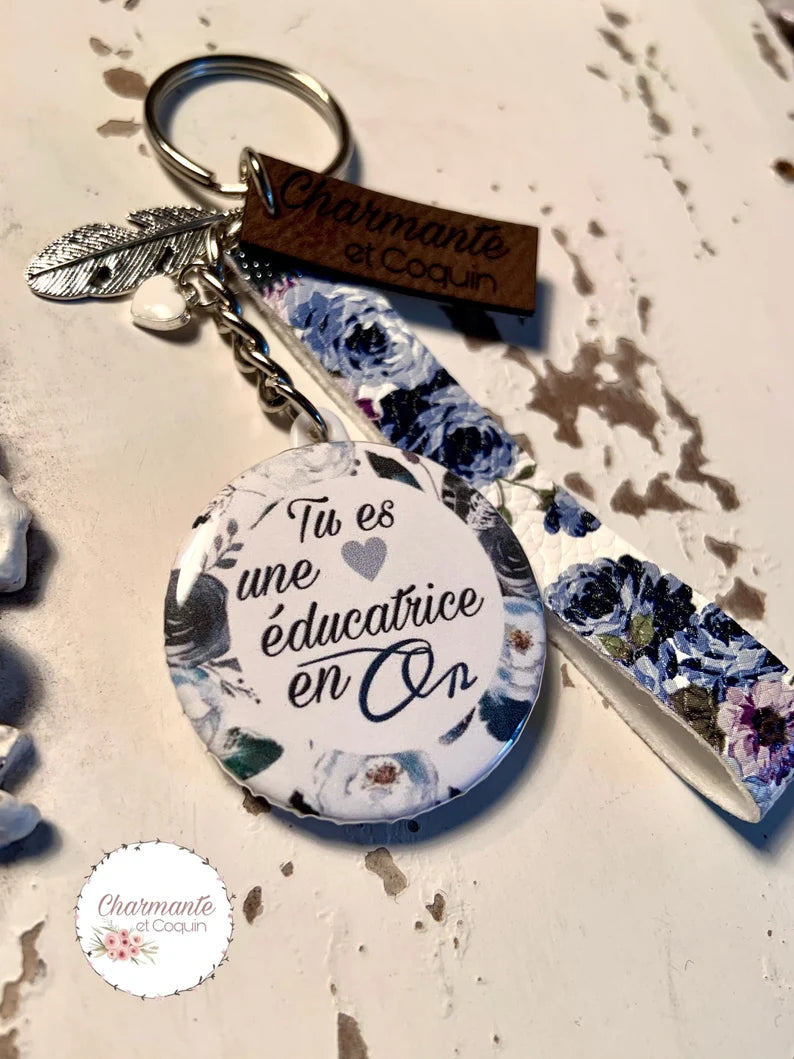Porte clés personnalisé, cadeau éducatrice, remerciement